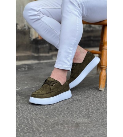 Wagoon WG508 Haki Süet Ortopedik Taban Erkek Casual Ayakkabı