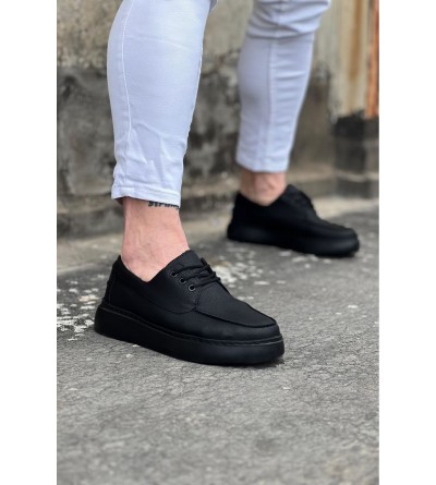 Wagoon WG508 Kömür Cilt Ortopedik Taban Erkek Casual Ayakkabı