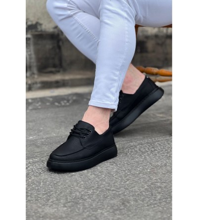 Wagoon WG508 Kömür Cilt Ortopedik Taban Erkek Casual Ayakkabı