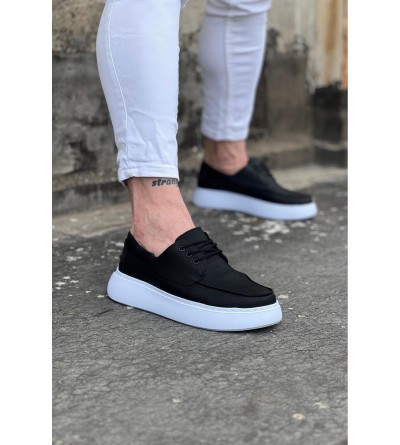 Wagoon WG508 Siyah Cilt Ortopedik Taban Erkek Casual Ayakkabı