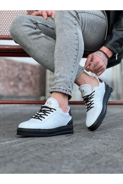 Wagoon WG021 Beyaz Kömür Erkek Casual Ayakkabı