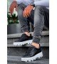KB-056 Kuback Siyah Cilt Beyaz Yüksek Taban Günlük Spor Ayakkabı KB-056 Kuback Siyah Cilt Beyaz Yüksek Taban Günlük Spor Ayakkabı