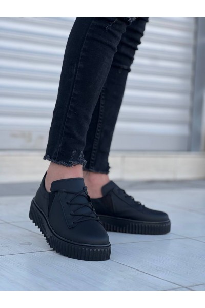 KB-X502 Kuback Siyah Cilt Yüksek Siyah Taban Bağcık Detaylı Lastikli Günlük Erkek Ayakkabı KB-X502 Kuback Siyah Cilt Yüksek Siyah Taban Bağcık Detaylı Lastikli Günlük Erkek Ayakkabı