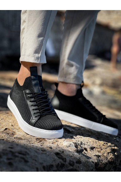 KB-112   Kuback Siyah Triko Bağcıklı  Günlük Erkek  Ayakkabı