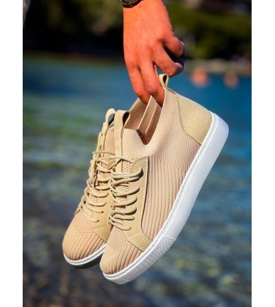 KB-112   Kuback Bej Triko Bağcıklı  Günlük Erkek  Ayakkabı