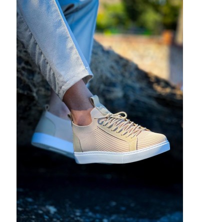 KB-112   Kuback Bej Triko Bağcıklı  Günlük Erkek  Ayakkabı