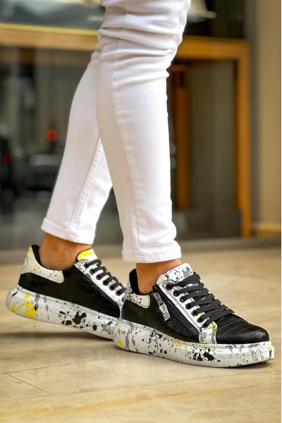 KB-02 Kuback Bağcıklı Crocodile Siyah Sarı Günlük Erkek Ayakkabı KB-02 Kuback Bağcıklı Crocodile Siyah Sarı Günlük Erkek Ayakkabı