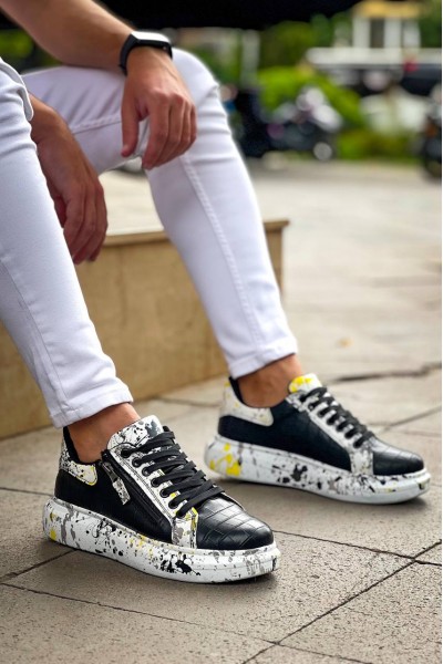 KB-02 Kuback Bağcıklı Crocodile Siyah Sarı Günlük Erkek Ayakkabı KB-02 Kuback Bağcıklı Crocodile Siyah Sarı Günlük Erkek Ayakkabı