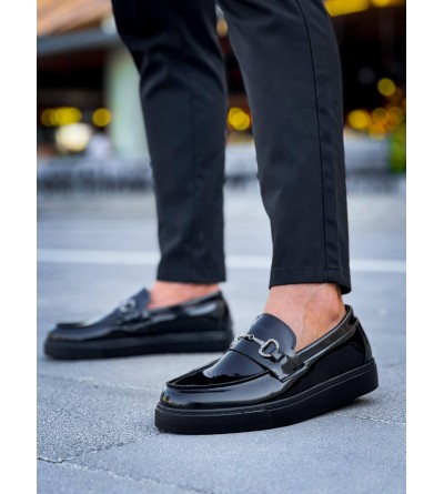 KB-027  Kuback Bağcıksız Kömür Rugan G Günlük Erkek Ayakkabı