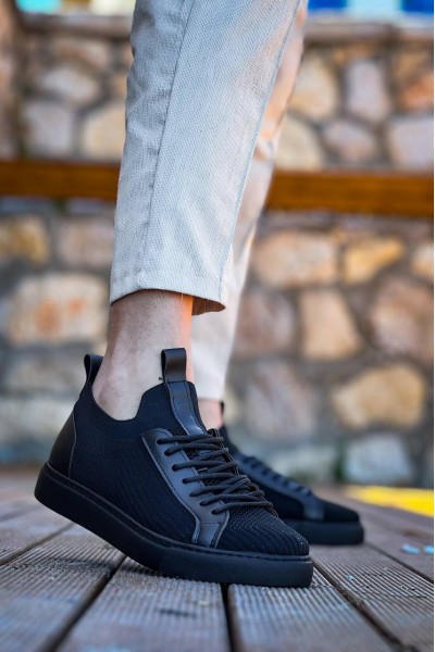 KB-112  Kuback Siyah Siyah TabanTriko Bağcıklı  Günlük Erkek  Ayakkabı