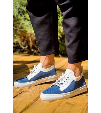 KB-110 Kuback Mavi Triko Yüksek Taban Bağcıklı Günlük Erkek Ayakkabı KB-110 Kuback Mavi Triko Yüksek Taban Bağcıklı Günlük Erkek Ayakkabı