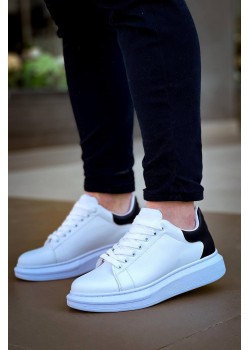 KB-X500 Kuback Bağcıklı Beyaz Siyah Günlük Erkek Ayakkabı