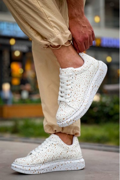 KB-X500 Kuback Beyaz Gold Bağcıklı Günlük Erkek Ayakkabı KB-X500 Kuback Beyaz Gold Bağcıklı Günlük Erkek Ayakkabı