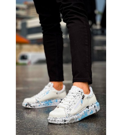 KB-02 Kuback Bağcıklı Crocodile Beyaz Mavi Günlük Erkek Ayakkabı KB-02 Kuback Bağcıklı Crocodile Beyaz Mavi Günlük Erkek Ayakkabı