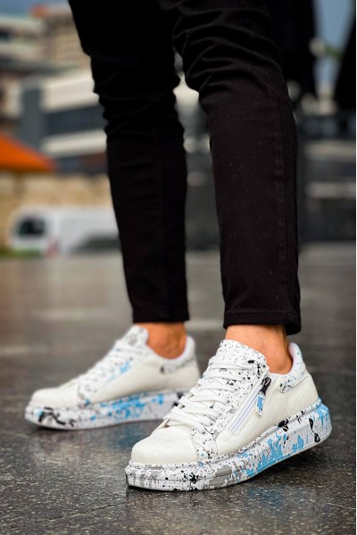 KB-02 Kuback Bağcıklı Crocodile Beyaz Mavi Günlük Erkek Ayakkabı KB-02 Kuback Bağcıklı Crocodile Beyaz Mavi Günlük Erkek Ayakkabı