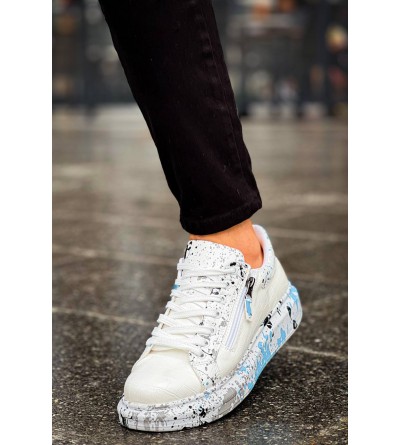 KB-02 Kuback Bağcıklı Crocodile Beyaz Mavi Günlük Erkek Ayakkabı KB-02 Kuback Bağcıklı Crocodile Beyaz Mavi Günlük Erkek Ayakkabı