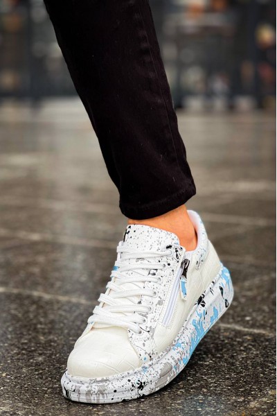 KB-02 Kuback Bağcıklı Crocodile Beyaz Mavi Günlük Erkek Ayakkabı KB-02 Kuback Bağcıklı Crocodile Beyaz Mavi Günlük Erkek Ayakkabı