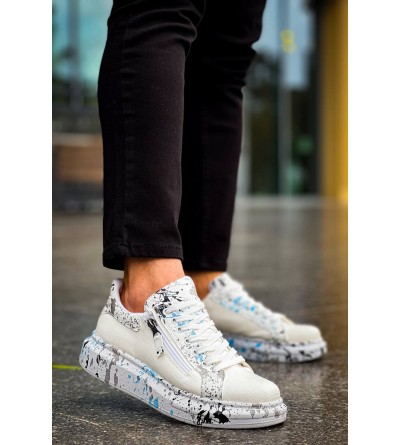 KB-02 Kuback Bağcıklı Crocodile Beyaz Mavi Günlük Erkek Ayakkabı KB-02 Kuback Bağcıklı Crocodile Beyaz Mavi Günlük Erkek Ayakkabı