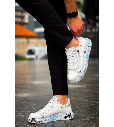 KB-02 Kuback Bağcıklı Crocodile Beyaz Mavi Günlük Erkek Ayakkabı KB-02 Kuback Bağcıklı Crocodile Beyaz Mavi Günlük Erkek Ayakkabı