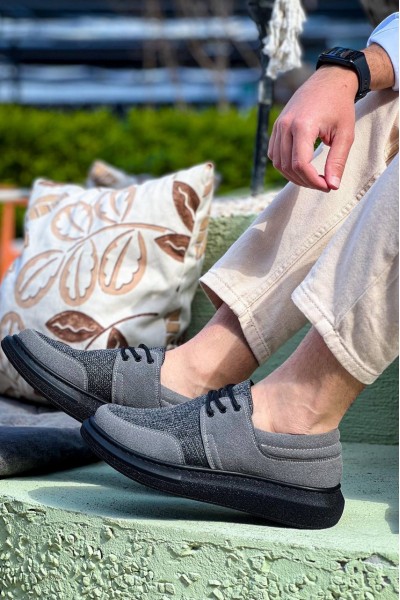 KB-042 Kuback Bağcıklı Gri Siyah Taban Günlük Erkek Ayakkabı KB-042 Kuback Bağcıklı Gri Siyah Taban Günlük Erkek Ayakkabı