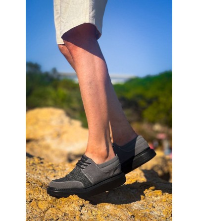 KB-042  Kuback Bağcıklı Gri Siyah Taban Günlük Erkek Ayakkabı