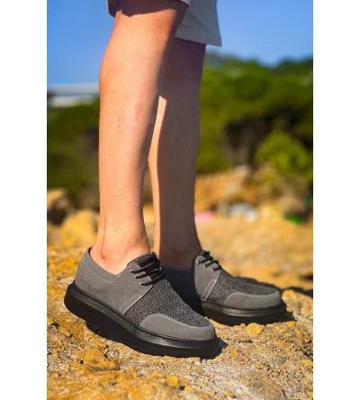 KB-042  Kuback Bağcıklı Gri Siyah Taban Günlük Erkek Ayakkabı