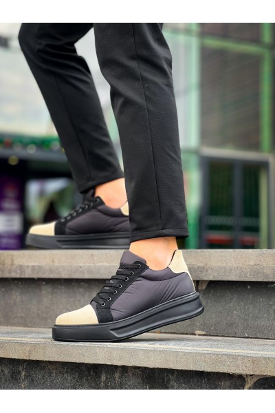 KB-X46 Kuback Siyah Bej Yüksek Siyah Taban Günlük Spor Ayakkabı KB-X46 Kuback Siyah Bej Yüksek Siyah Taban Günlük Spor Ayakkabı