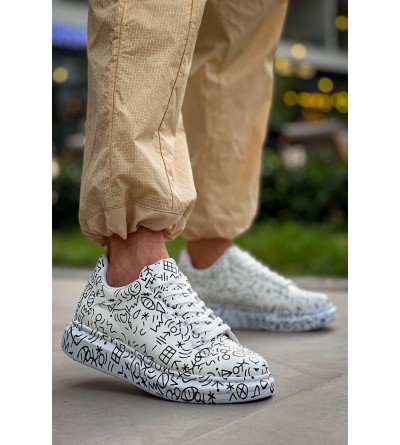 KB-X500 Kuback Beyaz Emoji Bağcıklı Günlük Erkek Ayakkabı KB-X500 Kuback Beyaz Emoji Bağcıklı Günlük Erkek Ayakkabı