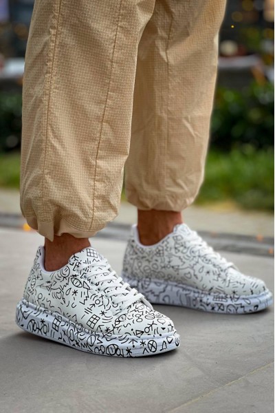 KB-X500 Kuback Beyaz Emoji Bağcıklı Günlük Erkek Ayakkabı KB-X500 Kuback Beyaz Emoji Bağcıklı Günlük Erkek Ayakkabı