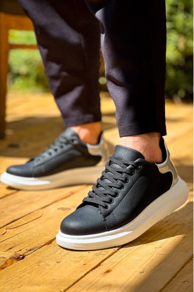 KB-X500 Kuback Siyah Gümüş Yüksek Taban Bağcıklı Günlük Erkek Ayakkabı KB-X500 Kuback Siyah Gümüş Yüksek Taban Bağcıklı Günlük Erkek Ayakkabı