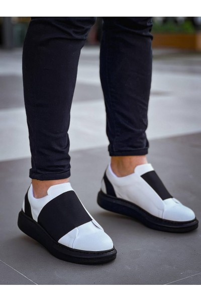 KB-040 Kuback Beyaz Cilt Siyah Yüksek Taban Lastikli Günlük Erkek Ayakkabı KB-040 Kuback Beyaz Cilt Siyah Yüksek Taban Lastikli Günlük Erkek Ayakkabı