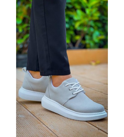 KB-003 Kuback Gri Süet Bağcıklı  Günlük Erkek Ayakkabı