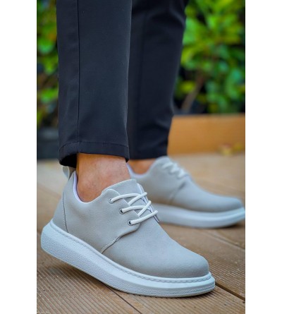 KB-003 Kuback Gri Süet Bağcıklı  Günlük Erkek Ayakkabı