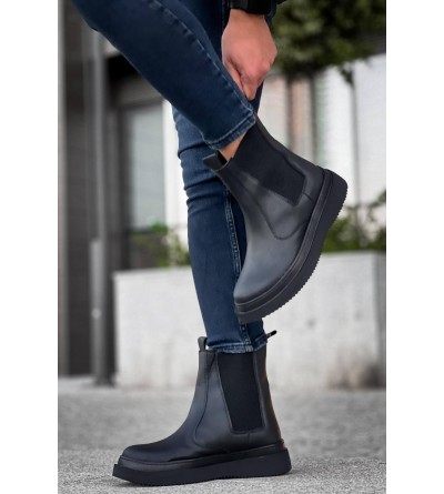 KB-0992 Kuback Siyah Cilt Siyah Yüksek Taban Lastikli Erkek Bot KB-0992 Kuback Siyah Cilt Siyah Yüksek Taban Lastikli Erkek Bot