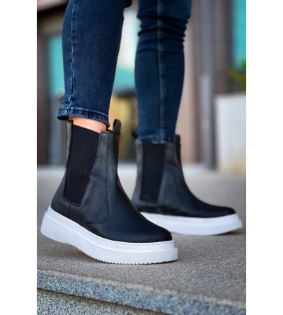 KB-0992 Kuback Siyah Cilt Yüksek Taban Lastikli Erkek Bot KB-0992 Kuback Siyah Cilt Yüksek Taban Lastikli Erkek Bot