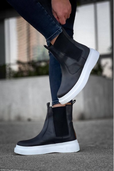 KB-0992 Kuback Siyah Cilt Yüksek Taban Lastikli Erkek Bot KB-0992 Kuback Siyah Cilt Yüksek Taban Lastikli Erkek Bot