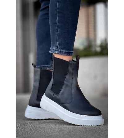 KB-0992 Kuback Siyah Cilt Yüksek Taban Lastikli Erkek Bot KB-0992 Kuback Siyah Cilt Yüksek Taban Lastikli Erkek Bot