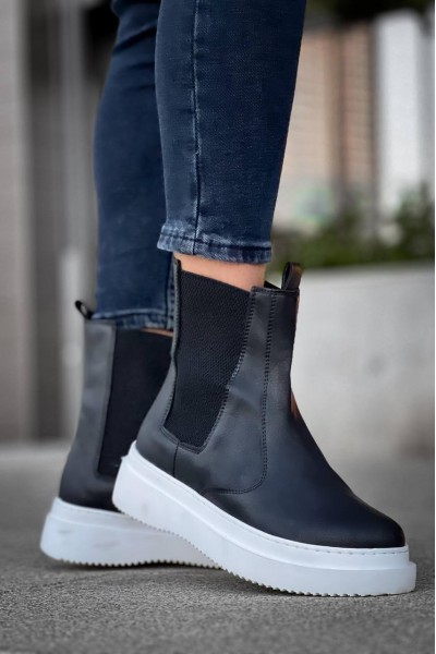 KB-0992 Kuback Siyah Cilt Yüksek Taban Lastikli Erkek Bot KB-0992 Kuback Siyah Cilt Yüksek Taban Lastikli Erkek Bot