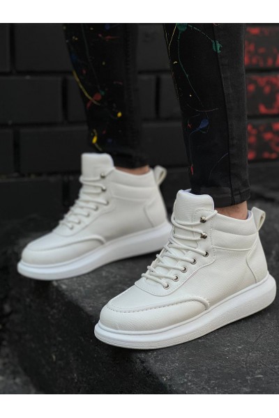 KB-0994  Kuback Beyaz Cilt  Yüksek Taban  Erkek Bilek Bot