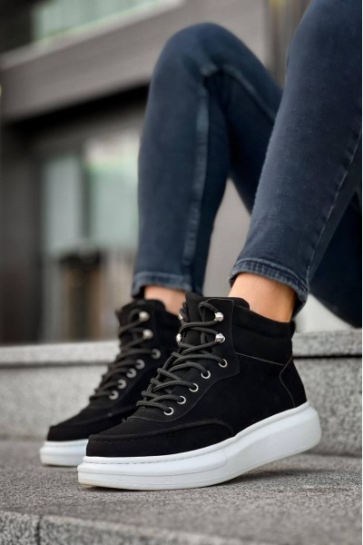 KB-0994  Kuback Siyah Süet  Yüksek Taban  Erkek Bilek Bot