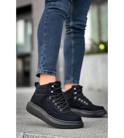 KB-0994  Kuback Siyah Süet Siyah Yüksek Taban  Erkek Bilek Bot