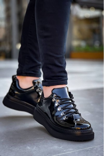 KB-X4 Kuback Siyah Rugan Siyah Yüksek Taban Bağcıklı Günlük Erkek Ayakkabı KB-X4 Kuback Siyah Rugan Siyah Yüksek Taban Bağcıklı Günlük Erkek Ayakkabı