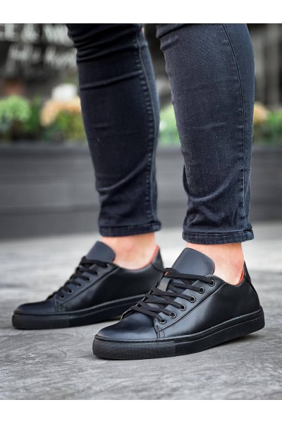 KB-122 Kuback Siyah Cilt Siyah Yüksek Taban Bağcıklı Günlük Erkek Ayakkabı KB-122 Kuback Siyah Cilt Siyah Yüksek Taban Bağcıklı Günlük Erkek Ayakkabı