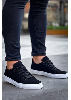 KB-122 Kuback Siyah Süet Yüksek Taban Bağcıklı Günlük Erkek Ayakkabı