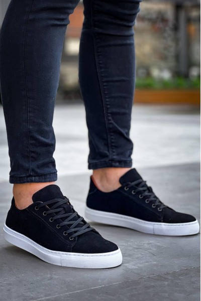 KB-122   Kuback Siyah Süet Yüksek Taban Bağcıklı Günlük Erkek Ayakkabı