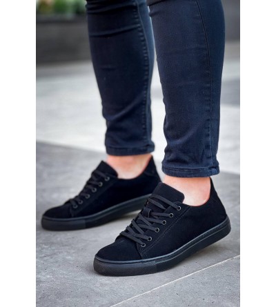 KB-122   Kuback Siyah Süet Siyah Yüksek Taban Bağcıklı Günlük Erkek Ayakkabı