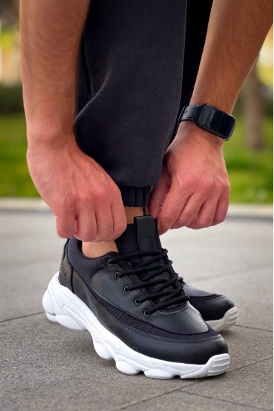 KB-707 Kuback Siyah Cilt Yüksek Taban Bağcıklı Günlük Erkek Ayakkabı KB-707 Kuback Siyah Cilt Yüksek Taban Bağcıklı Günlük Erkek Ayakkabı