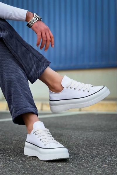 KB-CX-3 Kuback Kısa Beyaz Keten Beyaz Yüksek Taban Spor Ayakkabı KB-CX-3 Kuback Kısa Beyaz Keten Beyaz Yüksek Taban Spor Ayakkabı