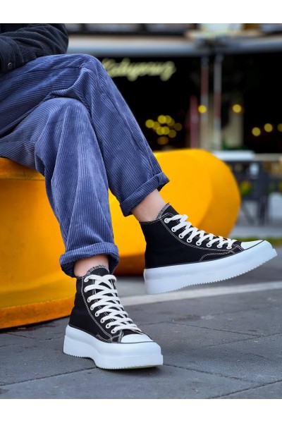 KB-CX-3 Kuback Uzun Siyah Keten Beyaz Yüksek Taban Spor Ayakkabı KB-CX-3 Kuback Uzun Siyah Keten Beyaz Yüksek Taban Spor Ayakkabı