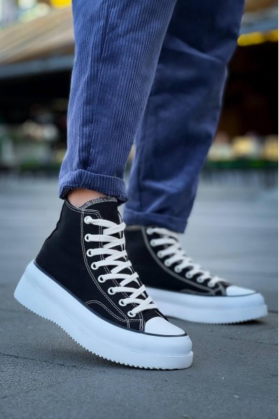 KB-CX-3 Kuback Uzun Siyah Keten Beyaz Yüksek Taban Spor Ayakkabı KB-CX-3 Kuback Uzun Siyah Keten Beyaz Yüksek Taban Spor Ayakkabı